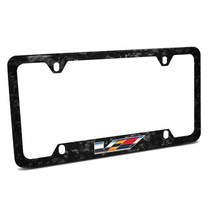 Cadillac V Logo Real Black Forged Carbon Fiber 50 States License Plate Frame
