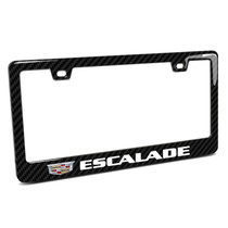 Cadillac Escalade Crest 3D Real 3K Carbon Fiber ABS Plastic License Plate Frame