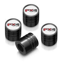 F-150 FX4 Off Road White on Black Aluminum Cylinder-Style Tire Valve Stem Caps