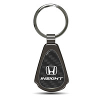 Honda Insight Real Black Carbon Fiber Gunmetal Black Metal Teardrop Key Chain