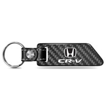 Honda CR-V Real Carbon Fiber Blade Style with Black Leather Strap Key Chain