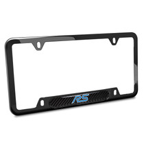 Ford Focus RS Real Carbon Fiber Insert Black Stainless Steel License Plate Frame