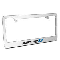 Chevrolet Corvette C7 ZR1 3D Embossed Letters on Mirror Chrome Metal License Plate Frame