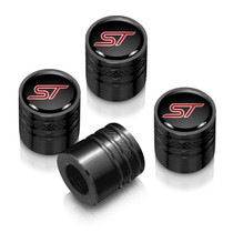 Ford Focus ST in Black on Black Aluminum Cylinder-Style Tire Valve Stem Caps