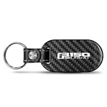 Ford F-150 Lariat 100% Real Black Carbon Fiber Tag Style Key Chain