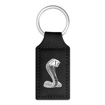 Ford Mustang Cobra Rectangular Black Leatherette Key Chain