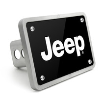 Jeep UV Graphic Black Thick Solid Billet Aluminum 2 inch Tow Hitch Cover