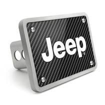 Jeep UV Graphic Carbon Fiber Look Thick Solid Billet Aluminum 2 inch Tow Hitch Cover