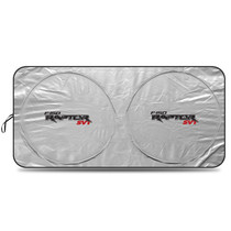 Ford F-150 Raptor SVT Universal Fit One-Piece Easy Folding Silver Reflective Fabric Windshield Sun Shade (size: 75.5"x 37.5")
