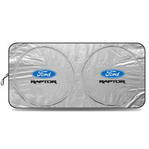 Ford F-150 Raptor Universal Fit One-Piece Easy Folding Silver Reflective Fabric Windshield Sun Shade (size: 75.5"x 37.5")