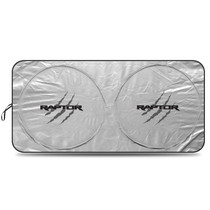 Ford F-150 Raptor Claw Marks Universal Fit One-Piece Easy Folding Silver Reflective Fabric Windshield Sun Shade (size: 75.5"x 37.5")