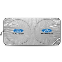 Ford Ranger Universal Fit One-Piece Easy Folding Silver Reflective Fabric Windshield Sun Shade (size: 75.5"x 37.5")