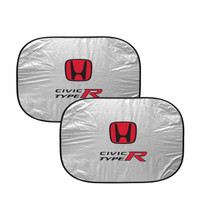 Honda Red Logo Civic Type-R Dual Panels Easy Folding Windshield Sun Shade