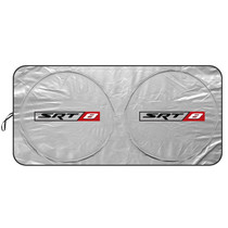 SRT-8 Logo Logo Universal Fit One-Piece Easy Folding Silver Reflective Fabric Windshield Sun Shade (size: 64"x 32") for Dodge Jeep