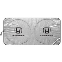 Honda Odyssey Universal Fit One-Piece Easy Folding Silver Reflective Fabric Windshield Sun Shade (size: 75.5"x 37.5")