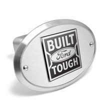 Ford Built-Ford-Tough 3D Logo on Brushed Oval Billet Aluminum 2 inch Tow Hitch Cover