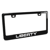 Jeep Liberty Black Real 3K Carbon Fiber Finish ABS Plastic License Plate Frame