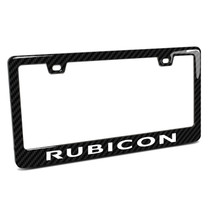 Jeep Rubicon Wrangler Black Real 3K Carbon Fiber ABS Plastic License Plate Frame