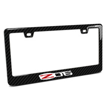 Corvette C6 Z06 in 3D Real Carbon Fiber Finish ABS Plastic License Plate Frame