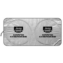 Jeep Grand Cherokee Universal Fit One-Piece Easy Folding Silver Reflective Fabric Windshield Sun Shade (size: 64"x 32")