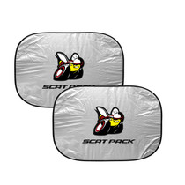 Dodge Scat-Pack Full Color Dual Panels 28" x 24" Folding Windshield Sun Shade