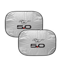 Ford Mustang Pony and 5.0 Dual Panels Easy Folding Windshield Sun Shade
