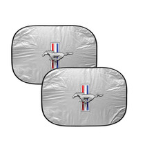 Ford Mustang Tri-Bar Logo Dual Panels Easy Folding Windshield Sun Shade
