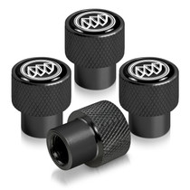 Buick Logo in Black on Black Aluminum Tire Valve Stem Caps