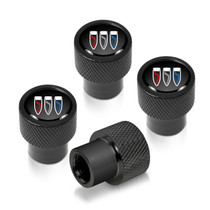 Buick Logo in Black on Black Aluminum Tire Valve Stem Caps