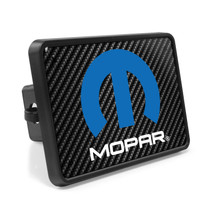 Mopar Logo UV Graphic Carbon Fiber Look Metal Face-Plate on ABS Plastic 2 inch Tow Hitch Cover