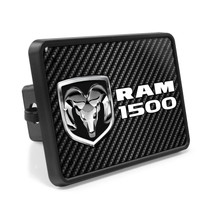 RAM 1500 UV Graphic Carbon Fiber Look Metal Face-Plate on ABS Plastic 2 inch Tow Hitch Cover