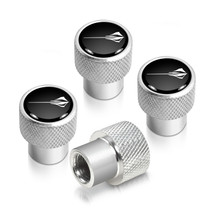 Chevrolet Corvette C8 Stingray Logo in Black on Shining Silver Aluminum Tire Valve Stem Caps