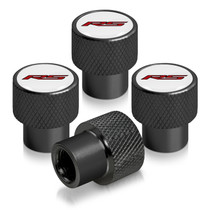 Chevrolet Camaro RS Logo in White on Black Aluminum Tire Valve Stem Caps