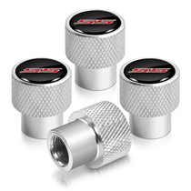 Chevrolet Camaro SS Logo Black on Shining Silver Aluminum Tire Valve Stem Caps