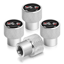 Chevrolet Camaro ZL1-1LE Logo Black Shining Silver Aluminum Tire Valve Stem Caps