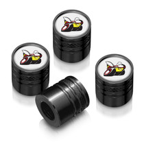 Dodge Scat-Pack White on Black Aluminum Cylinder-Style Tire Valve Stem Caps