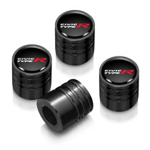 Honda Civic Type-R Black on Black Aluminum Cylinder-Style Tire Valve Stem Caps