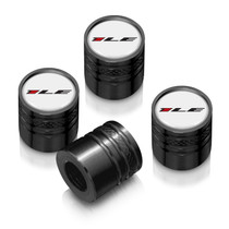 Chevrolet Camaro 1LE Logo in White on Black Aluminum Cylinder-Style Tire Valve Stem Caps