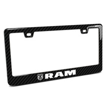 RAM Black Real 3K Carbon Fiber Finish ABS Plastic License Plate Frame