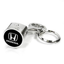 Honda Logo Chrome Finish Engine Piston and Rod Metal Key Chain