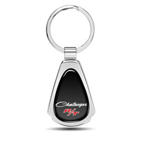 Dodge Challenger R/T Classic Black Dome Chrome Metal Teardrop Key Chain