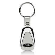 Ford Logo Chrome Metal Tear Drop Auto Key Chain