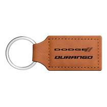 Dodge Durango Rectangular Brown Leather Key Chain