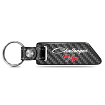 Dodge Challenger R/T Classic Real Carbon Fiber Blade Style Leather Key Chain