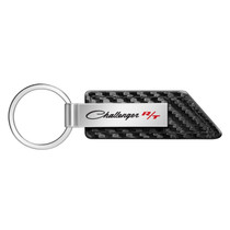 Dodge Challenger R/T Classic Carbon Fiber Texture Black PU Leather Strap Key Chain