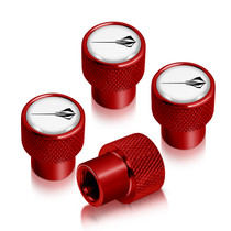 Chevrolet Corvette C8 Stingray Logo in White on Red Aluminum Tire Valve Stem Caps
