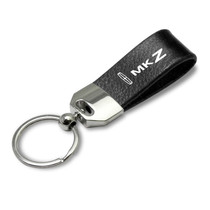 iPick Image - Large Genuine Black Leather Loop Strap Key Chain - Lincoln MKZ