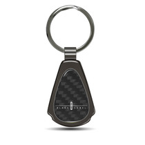Lincoln Black Label Real Black Carbon Fiber Gunmetal Metal Teardrop Key Chain