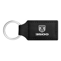 RAM 3500 Logo Rectangular Black Leatherette Key Chain
