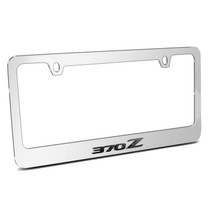 Nissan 370Z 3D Embossed Letters on Mirror Chrome Metal License Plate Frame